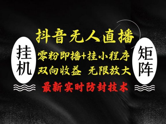 抖音无人直播最新独家玩法,小雪花+撸音浪双向收益,可矩阵放大